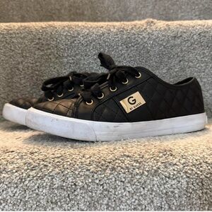 G by Guess Black Quilted Sneakers with White Sole